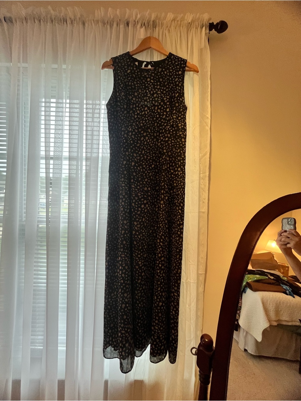Sleeveless Black Floral Maxi Dress